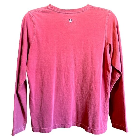 Women's VIntage Wash Life is Good Long Sleeve Cranberry Red T Shirt Size Small - Picture 10 of 10